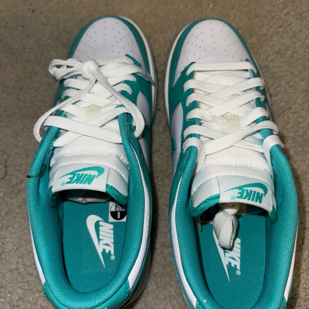 Nike dunk low men’s clear jade white shoes size 8
